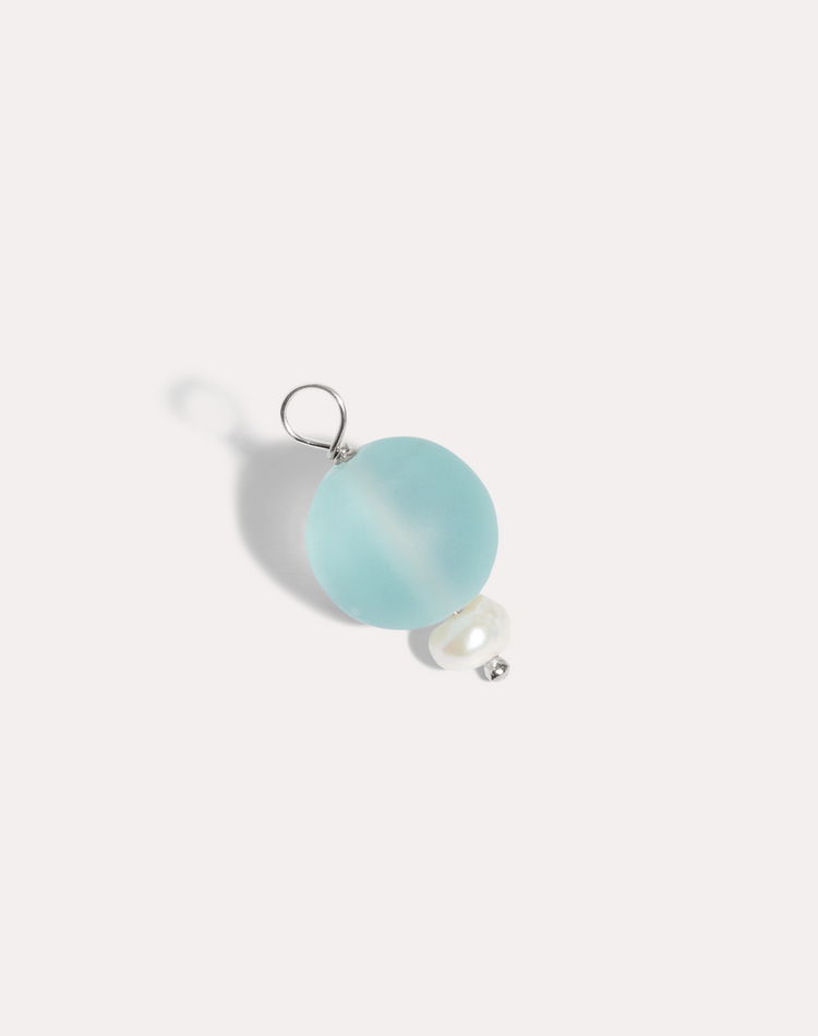 Sea Glass Earring Charm in Silver